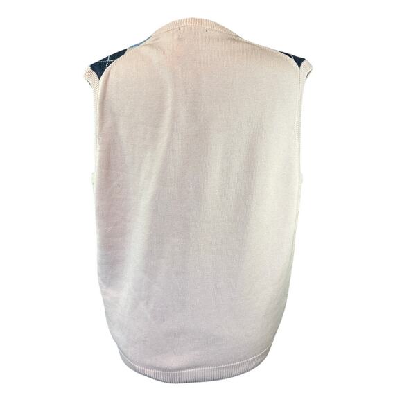 Vintage Brooks Brothers Pink Argyle Cotton sweater Sz L vest Hong Kong tag Y2k - Picture 4 of 8